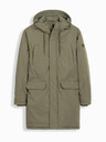 Ombre Clothing Pánská klasická dlouhá bunda parka olivová Ombre Clothing