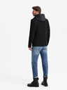 Ombre Clothing Pánská bunda s vysokým límcem a kapucí černá Ombre Clothing