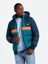 Ombre Clothing Pánská sportovní bunda v retro barvách tmavě modrá a oranžová Ombre Clothing