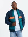 Ombre Clothing Pánská sportovní bunda v retro barvách tmavě modrá a oranžová Ombre Clothing