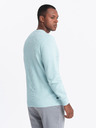 Ombre Clothing Pánský melanžový strukturovaný pletený svetr mátový Ombre Clothing