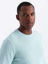 Ombre Clothing Pánský melanžový strukturovaný pletený svetr mátový Ombre Clothing
