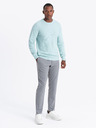 Ombre Clothing Pánský melanžový strukturovaný pletený svetr mátový Ombre Clothing
