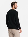 Ombre Clothing Pánský raglánový svetr s žebrovanými rukávy černý Ombre Clothing