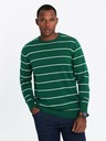 Ombre Clothing Pánský ležérní svetr s vodorovnými pruhy zelený Ombre Clothing