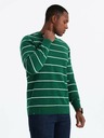 Ombre Clothing Pánský ležérní svetr s vodorovnými pruhy zelený Ombre Clothing