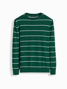 Ombre Clothing Pánský ležérní svetr s vodorovnými pruhy zelený Ombre Clothing