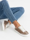 Ombre Clothing Oldschoolové pánské tenisky na hrubé podrážce světle hnědé Ombre Clothing