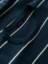 Ombre Clothing Pánský ležérní svetr s vodorovnými pruhy tmavě modrý Ombre Clothing