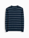 Ombre Clothing Pánský ležérní svetr s vodorovnými pruhy tmavě modrý Ombre Clothing
