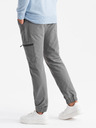 Ombre Clothing Pánské kalhoty jogger s kapsami a potiskem šedé Ombre Clothing