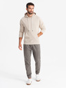 Ombre Clothing Pánské pletené tepláky se záhyby grafitové Ombre Clothing