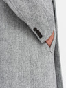 Ombre Clothing Elegantní pánský dvouřadý kabát ve tvaru rybí kosti šedý Ombre Clothing