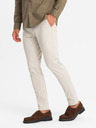 Ombre Clothing Pánské kalhoty chino REGULAR FIT béžové Ombre Clothing