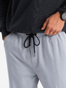 Ombre Clothing Pánské pletené tepláky s cargo kapsami světle šedé Ombre Clothing