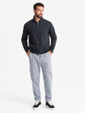 Ombre Clothing Pánské pletené tepláky s cargo kapsami světle šedé Ombre Clothing