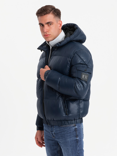 Ombre Clothing Pánská teplá bunda s žebrovanými lemy Ombre Clothing