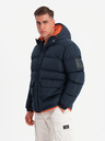 Ombre Clothing Pánská sportovní teplá bunda s dvojitou kapucí Ombre Clothing