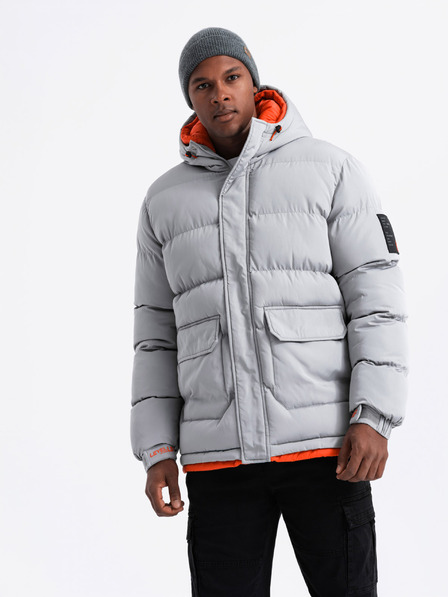 Ombre Clothing Pánská sportovní teplá bunda s dvojitou kapucí Ombre Clothing