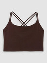 4F Dámský crop top na jógu z recyklovaných materiálů 4F - hnědý