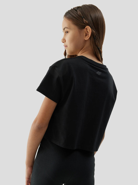 4F Dívčí tričko crop top z organické bavlny 4F