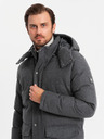 Ombre Clothing Pánská dlouhá teplá bunda parka s vlnou Ombre Clothing