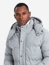 Ombre Clothing Pánská dlouhá teplá bunda parka s vlnou Ombre Clothing