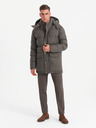 Ombre Clothing Pánská dlouhá teplá bunda parka s vlnou Ombre Clothing