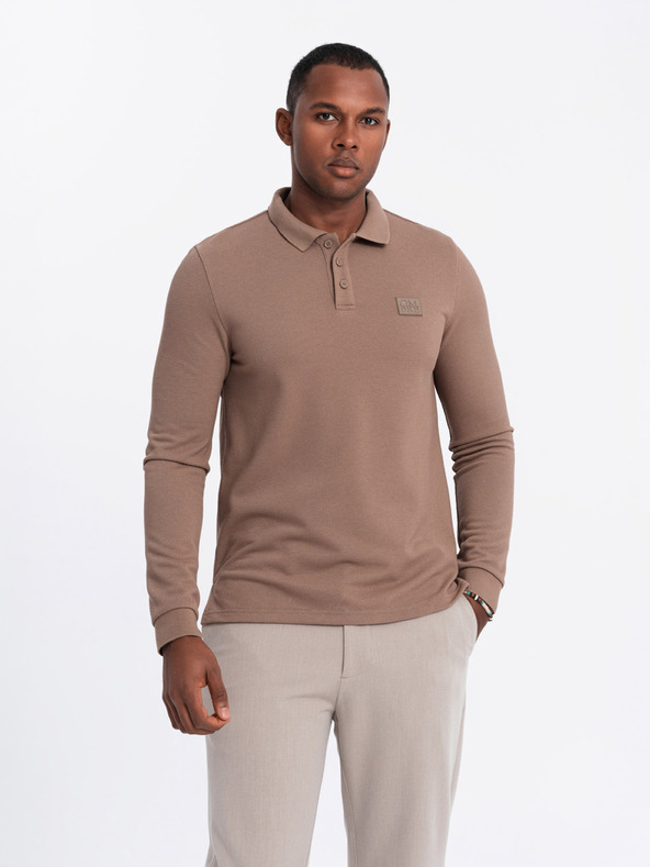 Ombre Clothing Pánské polo tričko s dlouhým rukávem Ombre Clothing