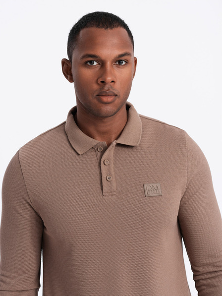 Ombre Clothing Pánské polo tričko s dlouhým rukávem Ombre Clothing