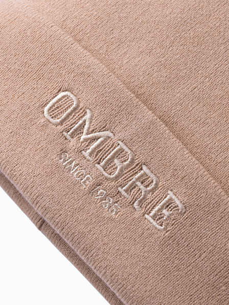 Ombre Clothing Pánská pletená čepice s vyšitým nápisem  Ombre Clothing