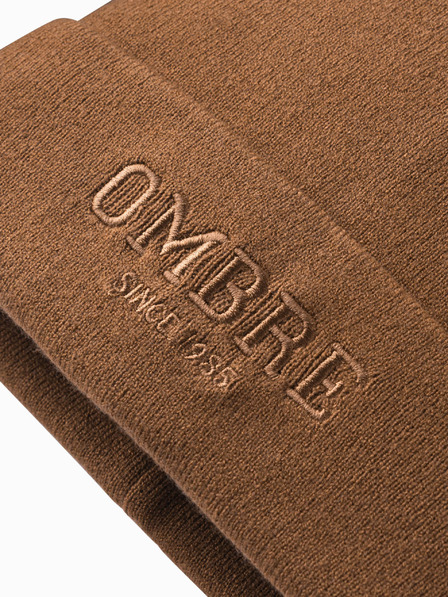 Ombre Clothing Pánská pletená čepice s vyšitým nápisem  Ombre Clothing
