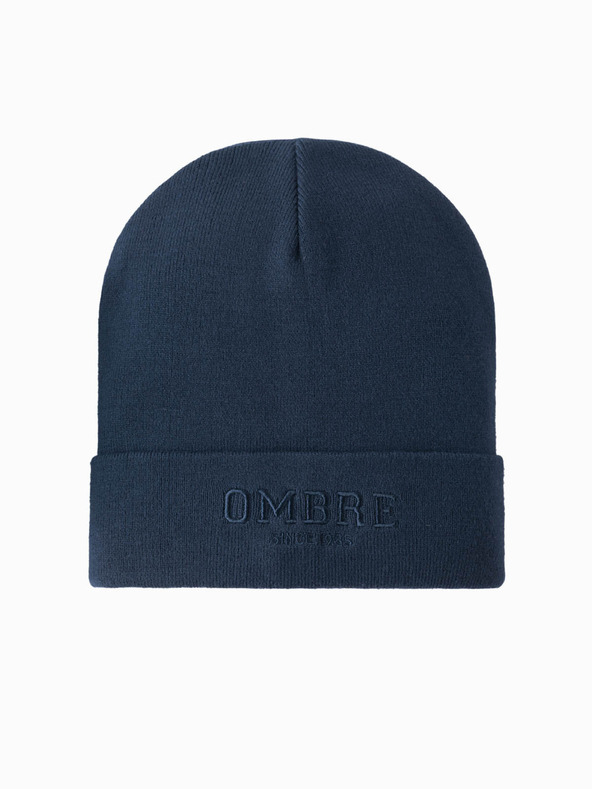 Ombre Clothing Pánská pletená čepice s vyšitým nápisem  Ombre Clothing