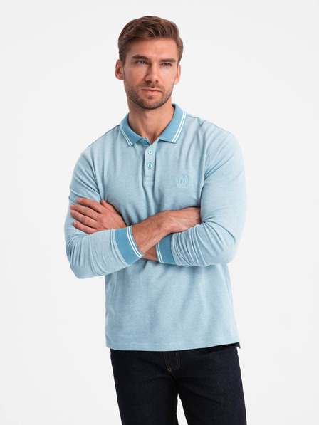 Ombre Clothing Pánské polo tričko s dlouhým rukávem Ombre Clothing