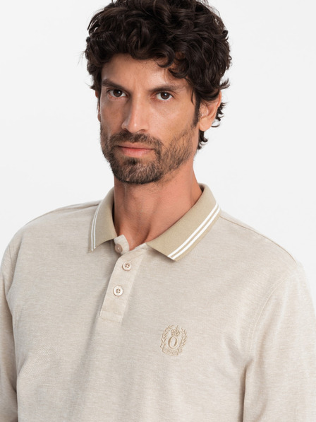 Ombre Clothing Pánské polo tričko s dlouhým rukávem Ombre Clothing