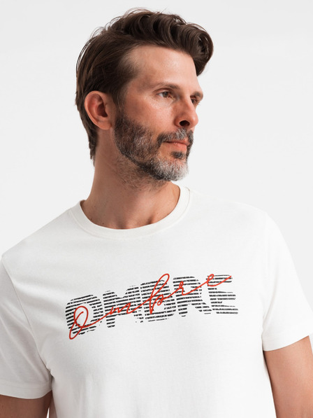 Ombre Clothing Pánské bavlněné tričko s jemnou výšivkou Ombre Clothing
