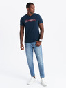 Ombre Clothing Pánské bavlněné tričko s jemnou výšivkou Ombre Clothing