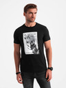 Ombre Clothing Pánské bavlněné tričko s jemnou výšivkou Ombre Clothing