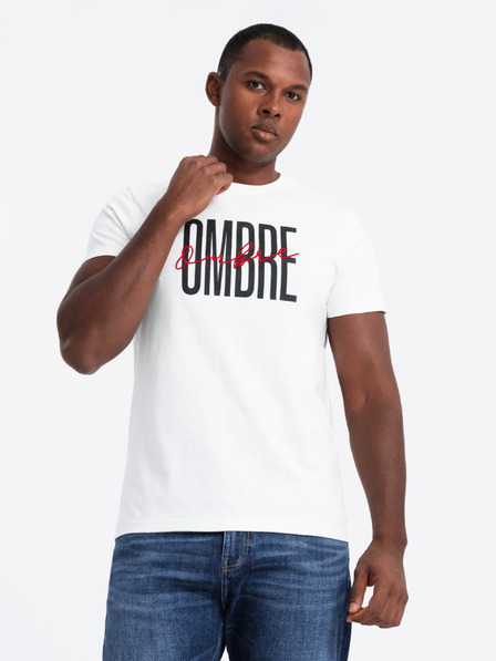 Ombre Clothing Pánské bavlněné tričko s jemnou výšivkou Ombre Clothing