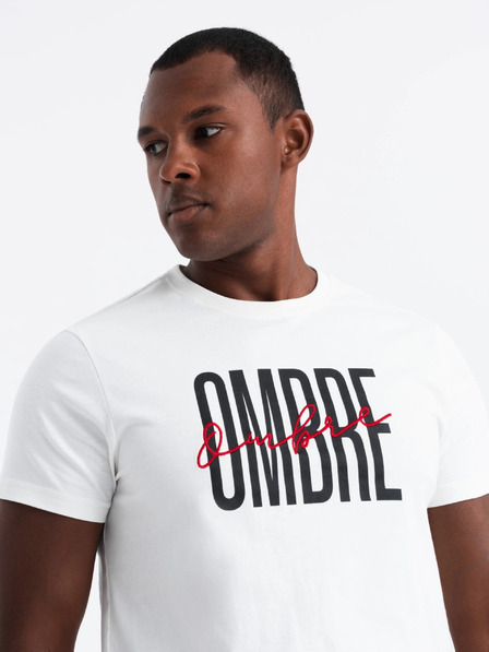 Ombre Clothing Pánské bavlněné tričko s jemnou výšivkou Ombre Clothing