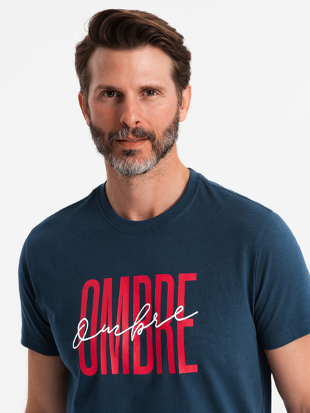 Ombre Clothing Pánské bavlněné tričko s jemnou výšivkou Ombre Clothing