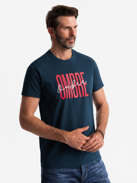 Ombre Clothing Pánské bavlněné tričko s jemnou výšivkou Ombre Clothing