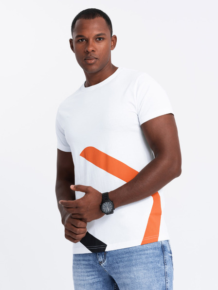 Ombre Clothing Pánské bavlněné tričko s jemnou výšivkou Ombre Clothing