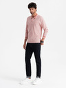 Ombre Clothing Pánské polo tričko s dlouhým rukávem a výšivkou Ombre Clothing
