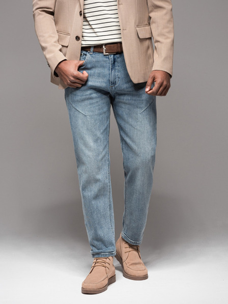 Ombre Clothing Pánské džínové kalhoty STRAIGHT LEG - černé V1 OM-PADP-0133 Ombre Clothing