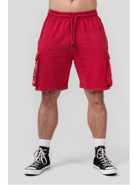 Nebbia Washed volné cargo šortky LEGACY 787 M,red