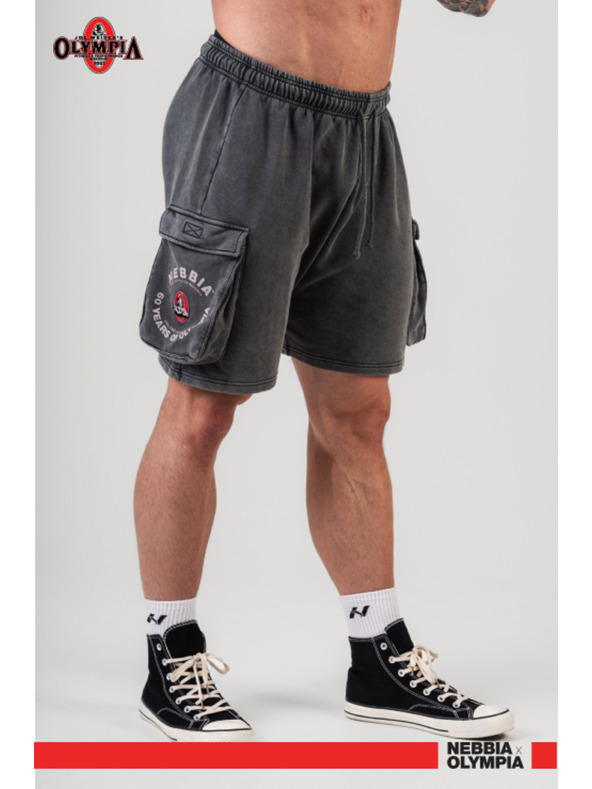 Nebbia Washed volné cargo šortky LEGACY 787 M,black