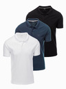 Ombre Clothing Pánská bavlněná polokošile BASIC - černá/tmavě modrá/bílá V1 OM-POBS-0133 Ombre Clothing