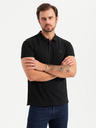 Ombre Clothing Pánská bavlněná polokošile BASIC - černá/tmavě modrá/bílá V1 OM-POBS-0133 Ombre Clothing