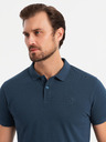 Ombre Clothing Pánská bavlněná polokošile BASIC - tmavě modrá/bílá/červená V3 OM-POBS-0133 Ombre Clothing